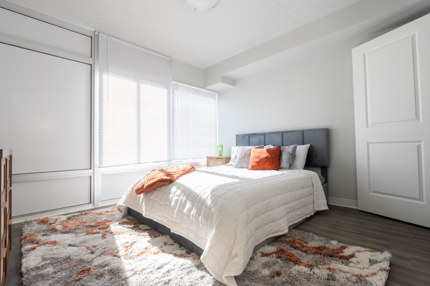 9410 Hough staged model unit bedroom