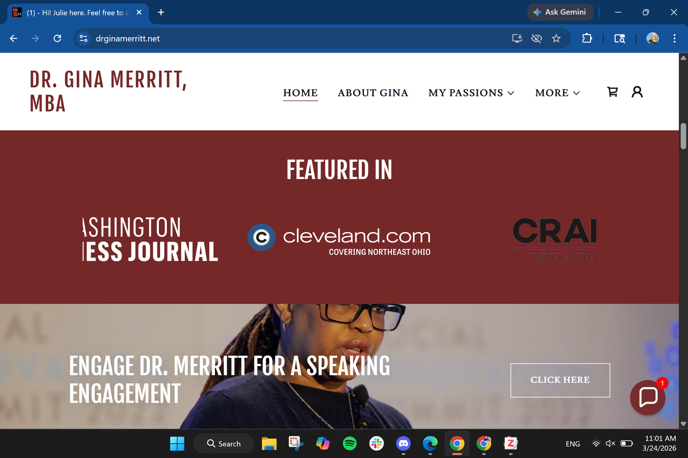 Dr. Gina Merritt website before DakJen Creative
