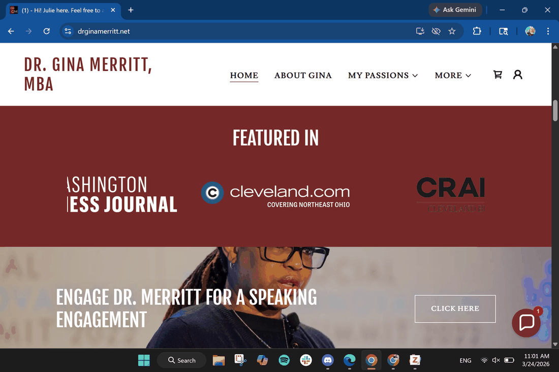 Dr. Gina Merritt website before DakJen Creative